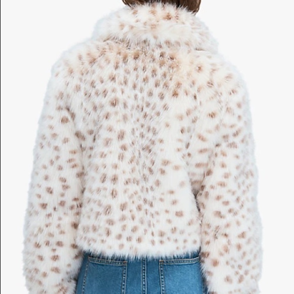 NWT Kate Spade spotted faux fur jacket size M